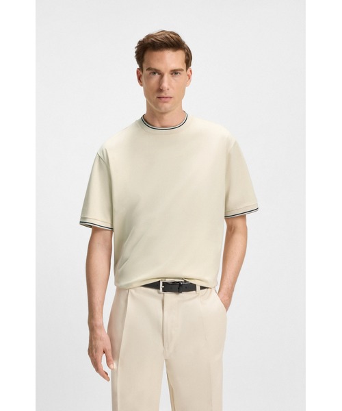 BOSS（HUGO BOSS） tシャツ シルケットコットン Tシャツ ストライプ