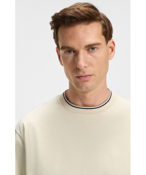 BOSS（HUGO BOSS） tシャツ シルケットコットン Tシャツ ストライプ