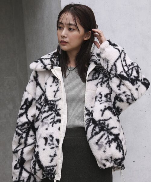 「Green Parks」 「chocol raffine robe」ジップアップブルゾン FREE ホワイト系その他2 レディース_画像4