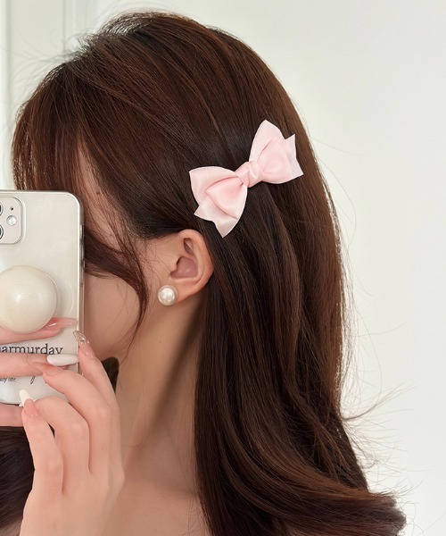 ヘアピン 「2点セット」サテンリボンガーリーヘアクリップ : ZOZOTOWN