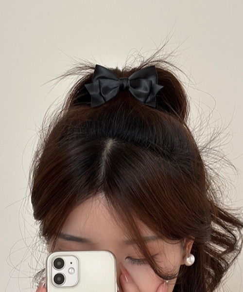ヘアピン 「2点セット」サテンリボンガーリーヘアクリップ : ZOZOTOWN