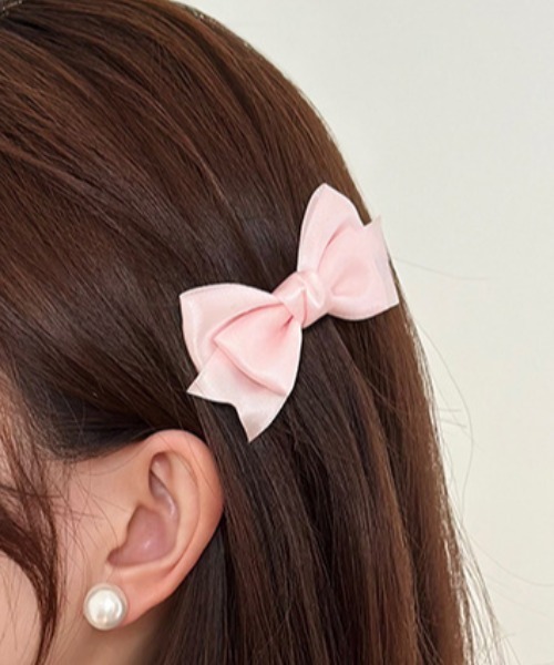 ヘアピン 「2点セット」サテンリボンガーリーヘアクリップ : ZOZOTOWN