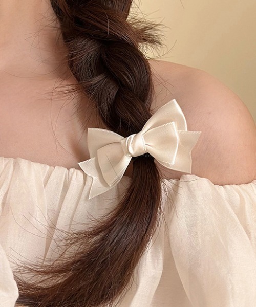 ヘアピン 「2点セット」サテンリボンガーリーヘアクリップ : ZOZOTOWN