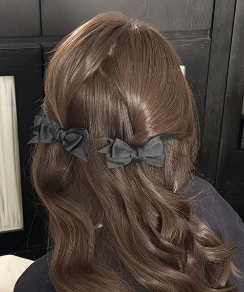 ヘアピン 「2点セット」サテンリボンガーリーヘアクリップ : ZOZOTOWN