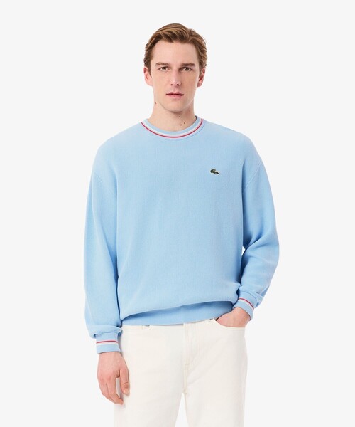 LA5306 LACOSTE ラコステ 長袖リブニットセーター ブルー 36 LA5306 LACOSTE ラコステ 長袖リブニットセーター ブルー 36