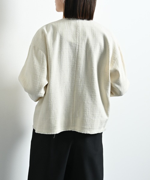 「INTERPLANET」 「cloche」ノーカラージャケット FREE ブラック レディース_画像9