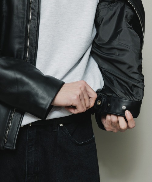BAL ライダース本革　皮ジャン　日本製 BAL 革ジャン ライダース TECH LEATHER ZIP JACKET メンズ