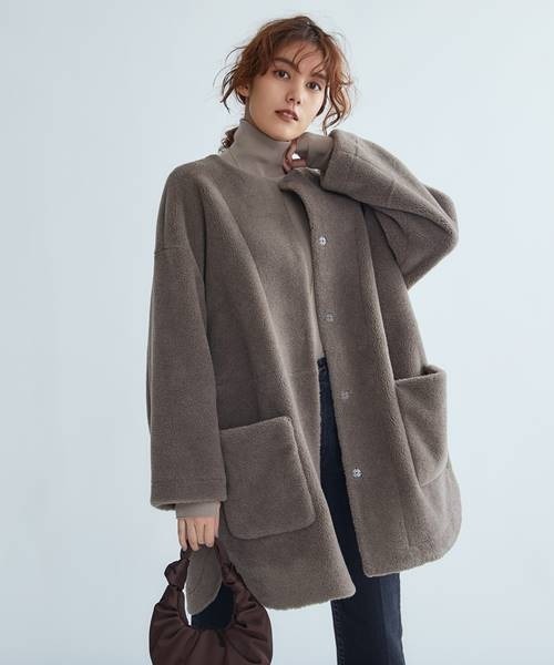 Mila Owen（ミラオーウェン） ノーカラーコート FREE ブラウン