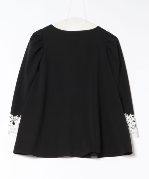 tシャツ 袖レース フロントファスナー フレア カットソー le reve vaniller レディース le reve vaniller tシャツ 袖レース フロントファスナー フレア