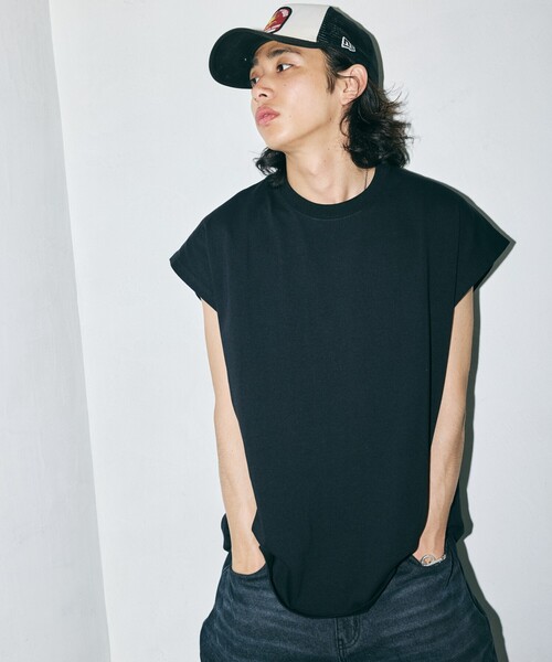 MSML ビッグサイズ ノースリーブ　Tシャツ　ブラック 2024SS FREAK'S STORE tシャツ 限定展開 ビッグシルエット ドロップ