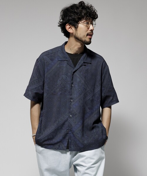 ALLSAINTS★半袖 ボタン留め カジュアル シャツ★ペイズリー柄★ org.jpg
