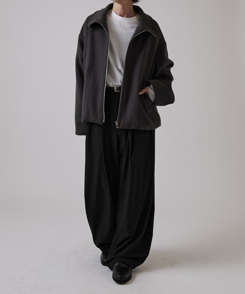 Lui's ビーバーメルトン ZIP ブルゾン Mサイズ ブラック Lui's（ルイス） ブルゾン アウター ビーバーメルトンZIPブルゾン