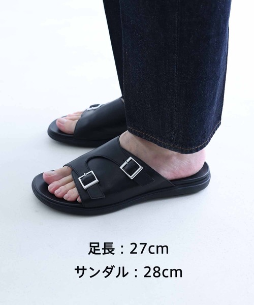 ADAM ET ROPE' サンダル コンフォート ダブルモンク ストラップ