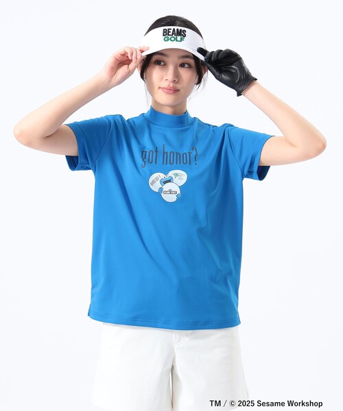「BEAMS GOLF」 半袖Tシャツ MEDIUM ブルー レディース