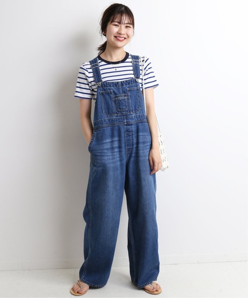 美品！SLOBE IENAオーバーオール サロペット デニム 美品】SLOBE IENA LE DENIM バックオープンオーバーオール