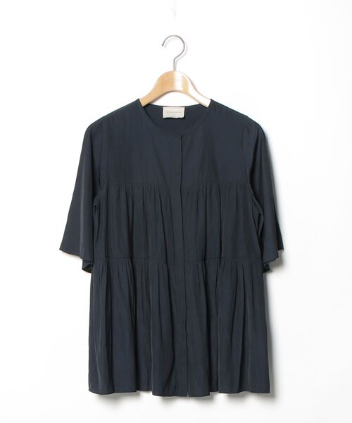 「UNITED ARROWS」 半袖ブラウス FREE ネイビー レディース