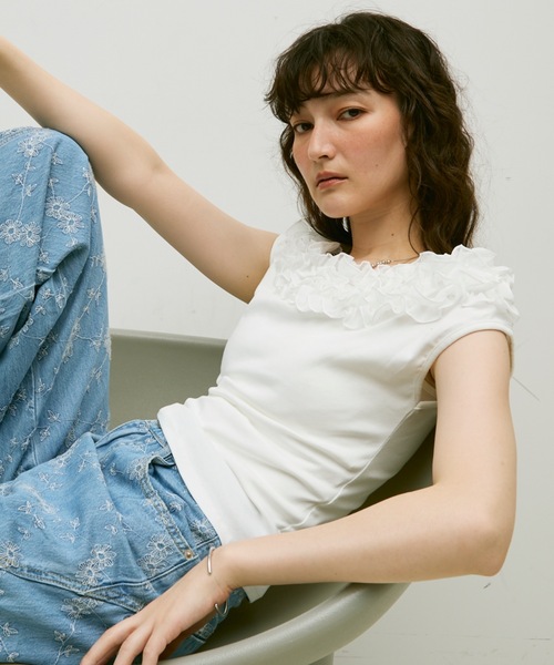 Frill detail sleeveless / フリルディテールノースリーブ レディース