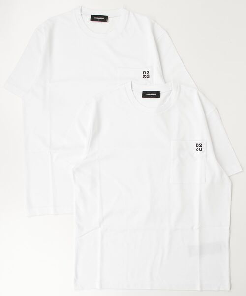 ハナミズキ　DSQUARED2 Tシャツ 2着 ディースクエアード メンズ Tシャツ 半袖 DSQUARED2 ブランド