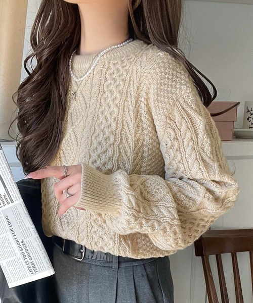 ご購入者様決定【Coutume byFREE's 】ケーブル編みニットセーターナチュラルアランニット aran WOOLLEN MILLS（アランウーレンミルズ） ニット セーター