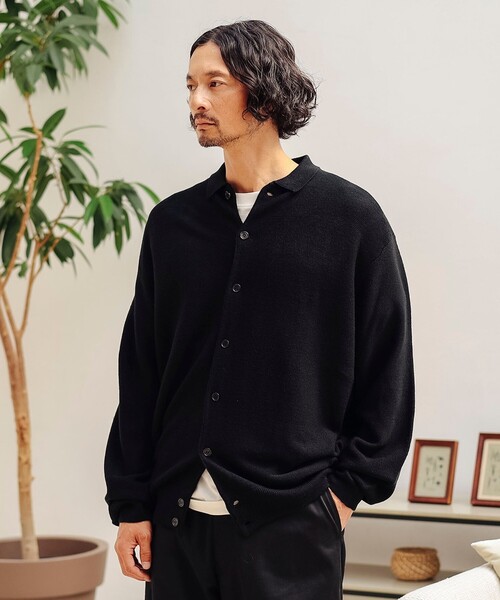ブラック カーディガン　TOWNCRAFT TOWNCRAFT】SHAGGY COLOR CARDIGAN - OIKOS 毎日を楽しく豊かに