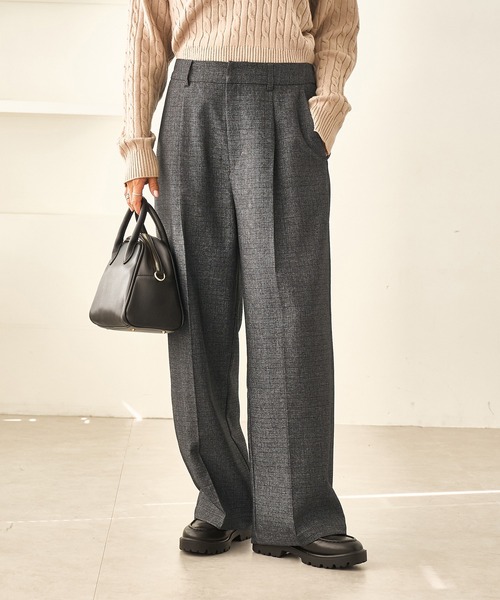 (未使用品)ロペ　パンツスーツセットアップ　イタリア製高級ウール生地　グレー　M ROPE' PICNIC（ロペ ピクニック） スラックス パンツ レディハンサム