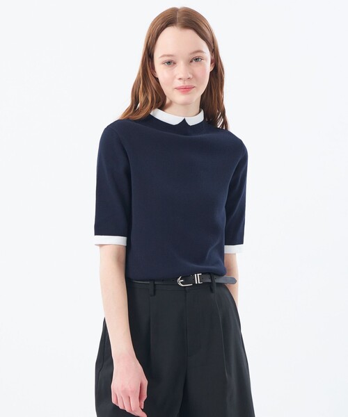 マッキントッシュフィロソフィークレリックカラーニット＆ネイビー