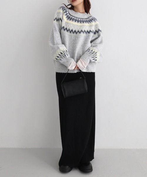 Freesia ニット セーター ノルディック柄長袖ニットトップス