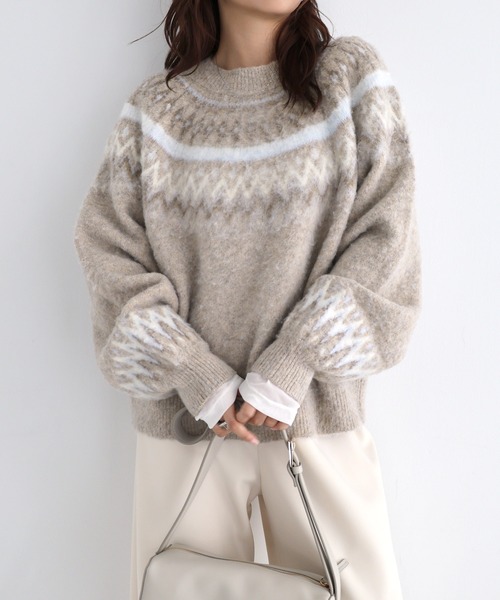 Freesia ニット セーター ノルディック柄長袖ニットトップス