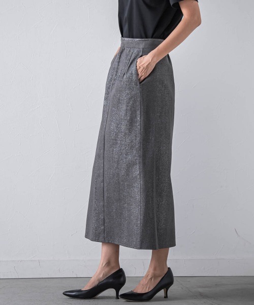 ビアッジョブルー（Viaggio blu）/【WEB限定】ラメタイトスカート≪手洗い可能≫ Viaggio Blu（ビアッジョブルー） スカート ラメタイトスカート