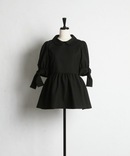 「&. NOSTALGIA」 半袖ブラウス M ブラック レディース_画像2