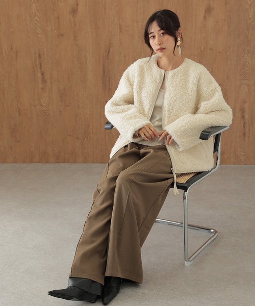 専用⭐︎ボアジップ BOA ZIP ブルゾン SUWDEE ブルゾン アウター boa zip up short blouson レディース