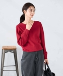 ニット セーター 「洗える」Vネックパフスリー...の詳細画像3
