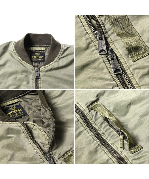 たくたくHOUSTON ピグメント加工 MA-1 HOUSTON（ヒューストン） ma1 ma-1 HOUSTON ピグメント加工MA-1 メンズ