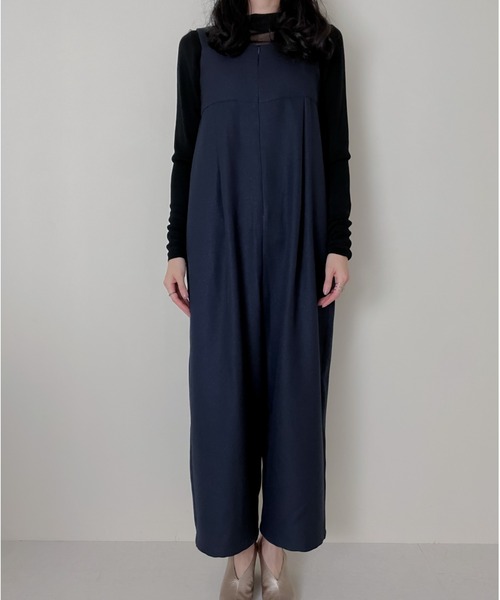 「TEVALT」 オーバーオール 38 ネイビー レディース_画像8