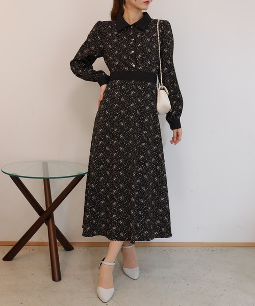 pumpkin port（パンプキンポート） ワンピース 花柄 クレリック リボン