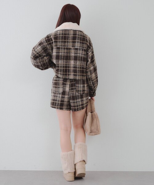 ANOTHER BRANCH OLIVE des OLIVE コート アウター 衿ファー付ショート