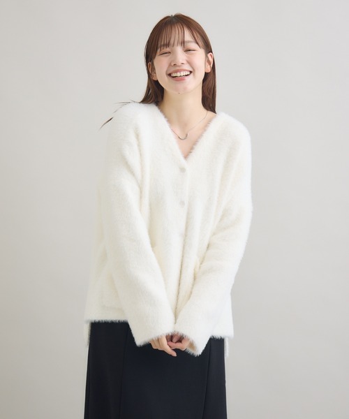 meeny miny カーディガン ねこ「まふゆ」モデル ” シャギー