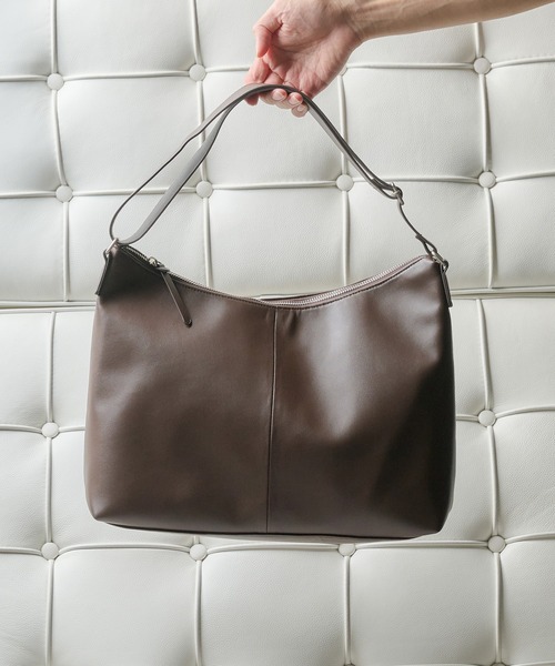 Adoon plain ショルダーバッグ 2-WayArtificial Grain Shoulder Bag