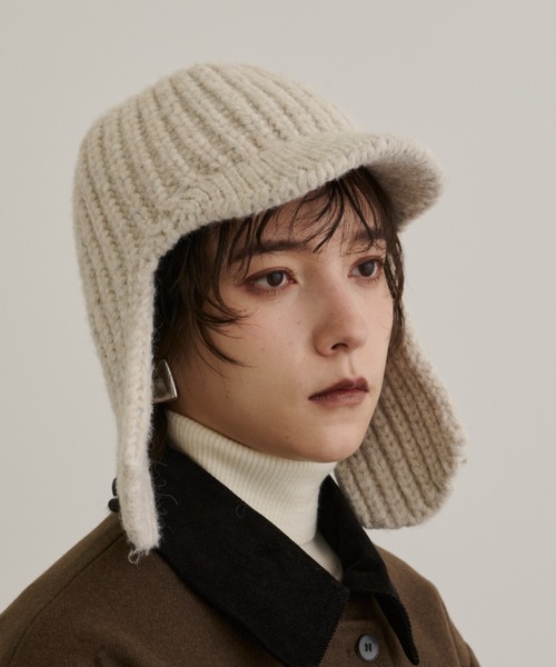 DFFUR. ニット帽 ニットキャップ バルキーニットフライトキャップ