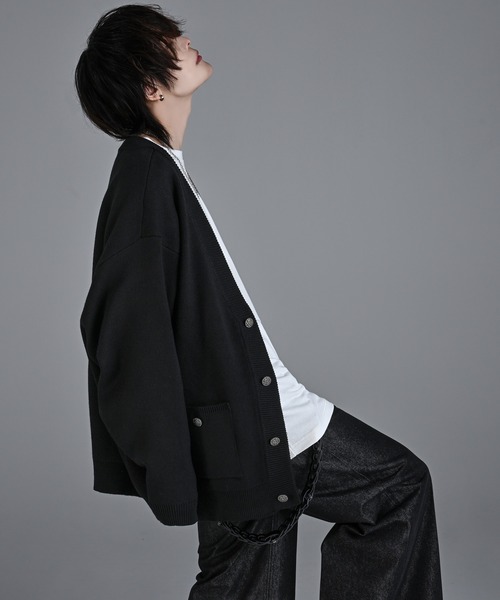 「ADRER」 ニットカーディガン SMALL ブラック メンズ_画像8