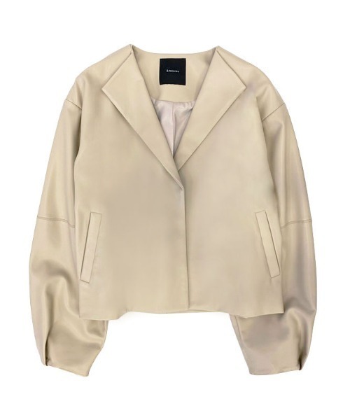 anuans ノーカラージャケット　ベージュ anuans（アニュアンス） ノーカラージャケット FREE ベージュ