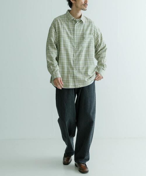 「THOMAS MASON」 長袖シャツ LARGE ベージュ メンズ_画像3