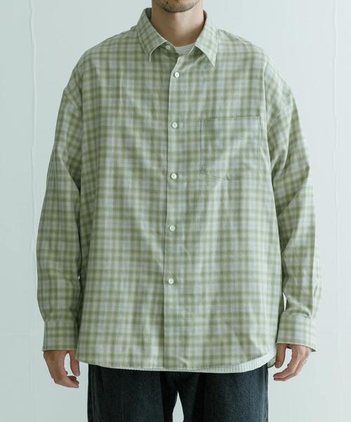 「THOMAS MASON」 長袖シャツ LARGE ベージュ メンズ_画像5