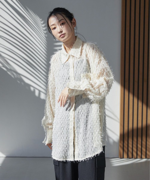 「feepur」 長袖シャツ MEDIUM アイボリー レディース_画像7