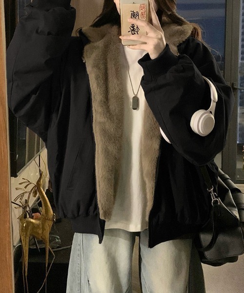 FAVORITO ブルゾン アウター リバーシブルフード付きジャケット