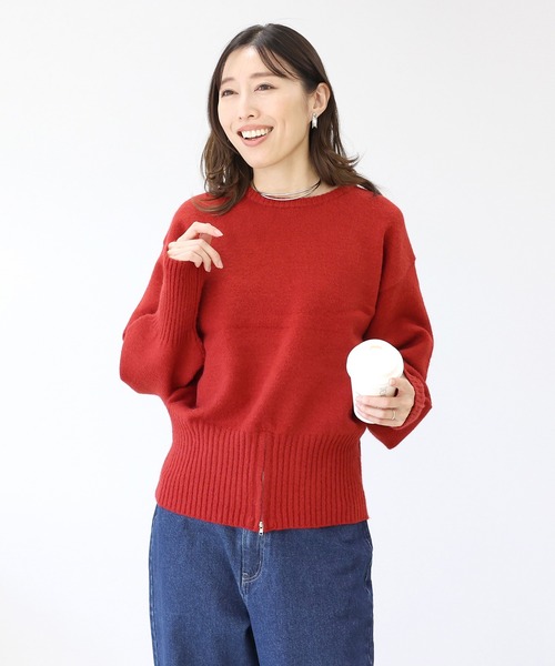 Aletta vita ニット セーター 裾ジップリブ使いニットプルオーバー