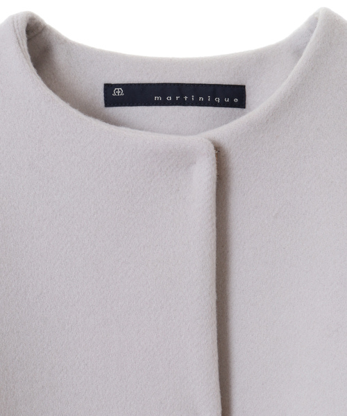 「martinique」 ノーカラーコート - ホワイト レディース_画像7