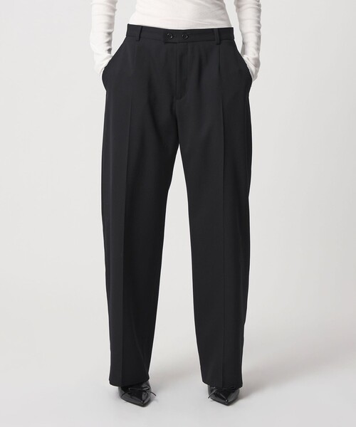 6 パンツ 「6(ROKU)」ギャバジン ブラック パンツ レディース