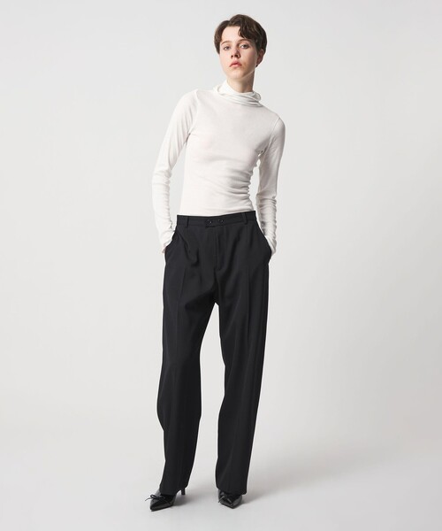 6 パンツ 「6(ROKU)」ギャバジン ブラック パンツ レディース