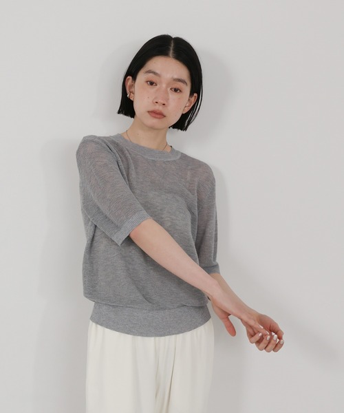 select MOCA（セレクトモカ） ニット セーター リブ編みシアークルー